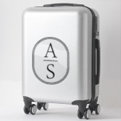 Monogram Initialen Modern Eenvoudige Bagage Sticker (Koffer)
