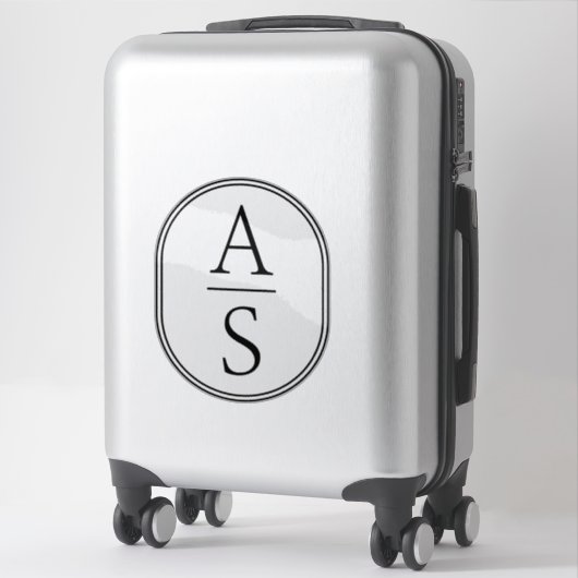Monogram Initialen Modern Eenvoudige Bagage Sticker (Koffer)