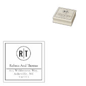 Monogram initialen modern minimal return adres ru rubberstempel (Gestempeld)