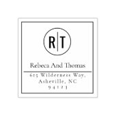 Monogram initialen modern minimal return adres ru rubberstempel (Afrduk)
