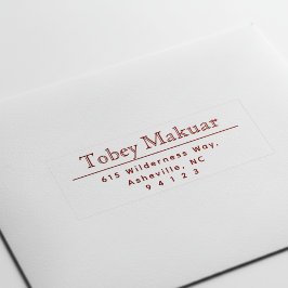 Monogram initialen modern minimal return adres ru  zelfinktende stempel