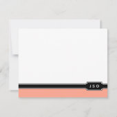 Monogram Initialen Moderne band koraaldoorsnede zw Notitiekaartje (Voorkant)