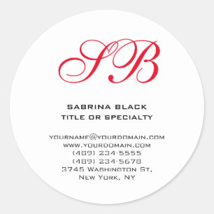 Monogram Initialen Naam Adres E-mail Telefoon Ronde Sticker