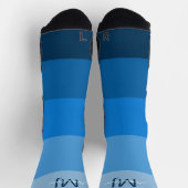 MONOGRAM INITIALEN NAAM BLAUWE GRADIËNTLIJN PATROO SOKKEN (Top)