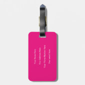 Monogram Initialen Naam Custom White Hot Pink Bagagelabel (Achterkant verticaal)