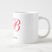 Monogram Initialen Naam Duidelijk Modern Minimalis Grote Koffiekop (Rechts)