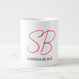 Monogram Initialen Naam Duidelijk Modern Minimalis Grote Koffiekop