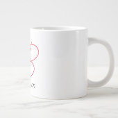 Monogram Initialen Naam Duidelijk Modern Minimalis Grote Koffiekop (Rechts)