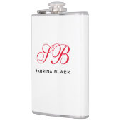 Monogram Initialen Naam Duidelijk Modern Minimalis Heupfles (Links)