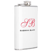 Monogram Initialen Naam Duidelijk Modern Minimalis Heupfles (Rechts)