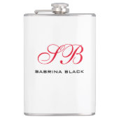 Monogram Initialen Naam Duidelijk Modern Minimalis Heupfles (Voorkant)