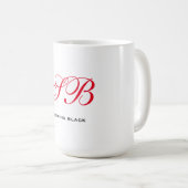 Monogram Initialen Naam Duidelijk Modern Minimalis Koffiemok (Voorkant rechts)