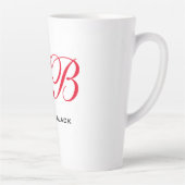 Monogram Initialen Naam Duidelijk Modern Minimalis Latte Mok (Rechts)
