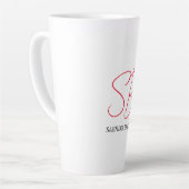 Monogram Initialen Naam Duidelijk Modern Minimalis Latte Mok (Linkerhoek)