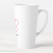Monogram Initialen Naam Duidelijk Modern Minimalis Latte Mok (Rechts)