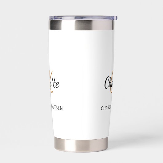 Monogram initialen naam eenvoudig geïsoleerde drinkbeker (Links)