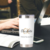 Monogram initialen naam eenvoudig geïsoleerde drinkbeker