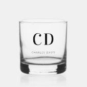 Monogram initialen naam eenvoudig whisky glas (Voorkant)
