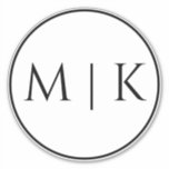 Monogram Initialen Naam Eenvoudige Minimal Wedding Sticker<br><div class="desc">Gedrukt met monogram initialen (die u kunt bewerken,  wijzigen en personaliseren) in een unieke zwart-witte achtergrond. Ontwerp beschikbaar in alle maten,  kies gewoon de juiste maat die u nodig hebt.</div>