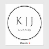 Monogram Initialen Naam Elegante Minimalistische H Sticker (Vel)