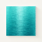Monogram Initialen Naam Gepersonaliseerd Turquoise Notitieboek (Achterkant)