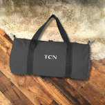 Monogram Initialen naam grijs wit Plunjezak<br><div class="desc">De perfecte plunjezak voor de sportschool,  weekendjes weg of wanneer je maar wilt inpakken. Monogram het met je initialen of een korte naam. Grijs en wit.</div>