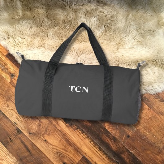 Monogram Initialen naam grijs wit Plunjezak