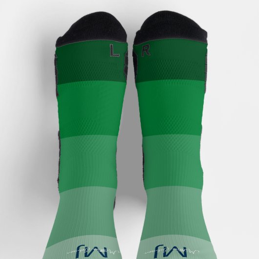 MONOGRAM INITIALEN NAAM GROENE GRADIËNTLIJN PATROO SOKKEN (Top)