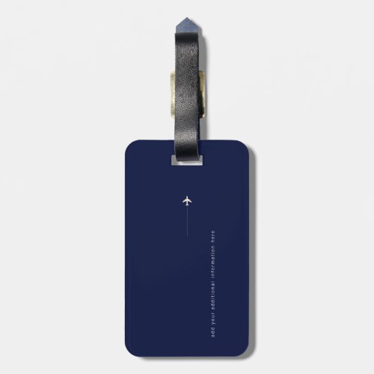 Monogram (initialen + naam) / monogram reizen bagagelabel (Achterkant verticaal)