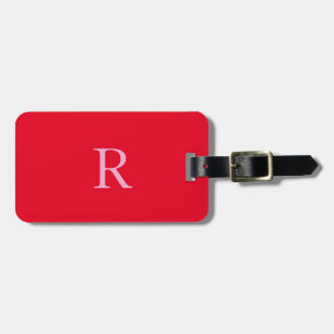 Monogram Initialen Naam Rood Roze Gift Party Favor Bagagelabel