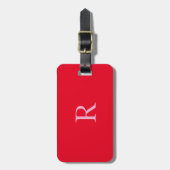 Monogram Initialen Naam Rood Roze Gift Party Favor Bagagelabel (Voorkant verticaal)