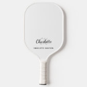 Monogram initialen naam witte elegant pickleball paddle (Achterkant)