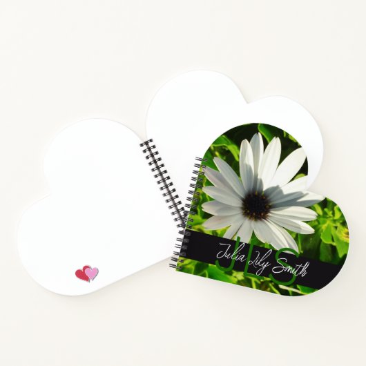 MONOGRAM INITIALEN NAAM WITTE KLEINE BLOEM FOTO NOTITIEBOEK (Binnen)