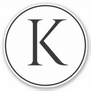 Monogram Initialen Naam Zwart Wit Eenvoudig Minima Sticker