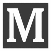 Monogram Initialen Naam Zwart Wit Minimalist Sticker (Voorkant)