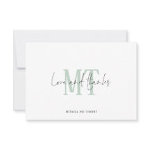 Monogram Initialen Names Sage Wedding Dank je