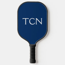 Monogram Initialen Navy Blue Trendy Pickleball Paddle