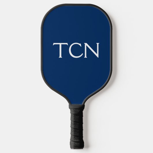 Monogram Initialen Navy Blue Trendy Pickleball Paddle (Voorkant)