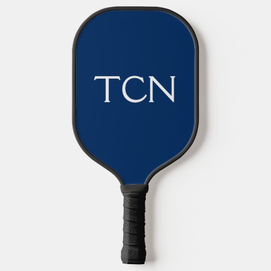 Monogram Initialen Navy Blue Trendy Pickleball Paddle (Achterkant)