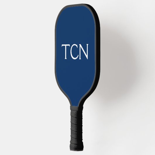 Monogram Initialen Navy Blue Trendy Pickleball Paddle (Links)