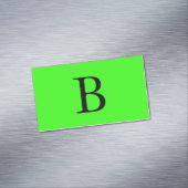 Monogram Initialen Neon Green Bright Colorful Cool Magnetisch Visitekaartje (Voorbeeld)