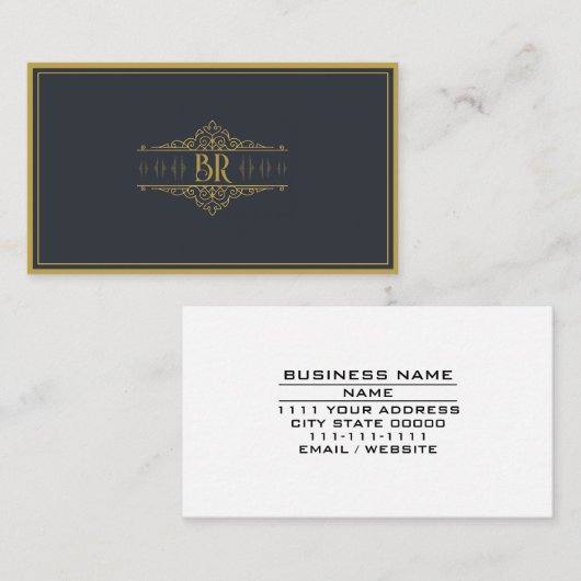 Monogram Initialen onderscheiden persoonlijk indiv Visitekaartje (Voorkant / Achterkant)