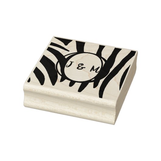 Monogram Initialen op Zebra Print Stempels (Stempel)