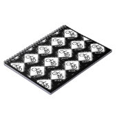Monogram Initialen op zwart-wit bike Pattern Notitieboek (Linkerzijde)