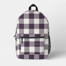 Monogram Initialen Paarse Gingham Buffalo Check