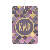 Monogram Initialen Paarse goudkalveren Luchtverfrisser (Voorkant)