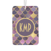 Monogram Initialen Paarse goudkalveren Luchtverfrisser (Achterkant)