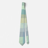 Monogram Initialen Pastel Retro Stripes Blauwgroen Stropdas (Voorkant)