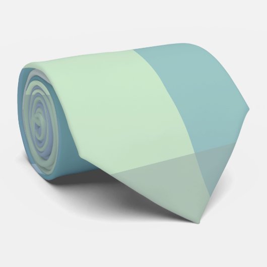 Monogram Initialen Pastel Retro Stripes Blauwgroen Stropdas (Opgerold)