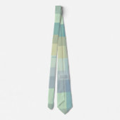 Monogram Initialen Pastel Retro Stripes Blauwgroen Stropdas (Achterkant)